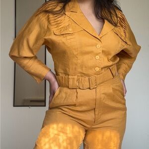 Vintage 80s Mustard Jumpsuit